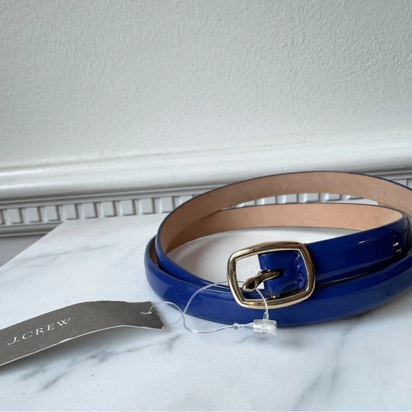 J Crew Skinny Patent Leather Belt- Indigo in XS - Picture 1 of 3